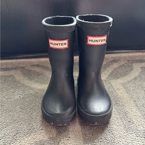 Hunter Matte Black Kids Rain Boots 7T